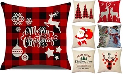 Merry Christmas Decorations Cotton Linen Pillow Covers Set(not included pillow)