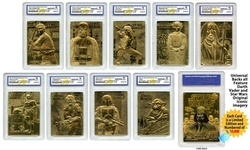 Star Wars Set of 9 23KT Gold Cards Graded Mint - Darth Vader Edition