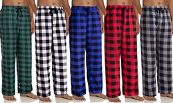 Men's Casual Plaid Pajama Pants with Pockets