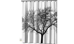 Shower Curtain with Tree Design 100% Waterproof