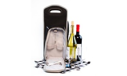 Wine Carrier Tote Bag - Insulated Wine Bottle Holder or Wine Case Picnic Set
