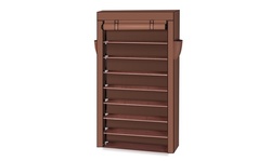 10-Tier Shoe Rack with Dustproof Cover Closet Shoe Storage Cabinet Organizer