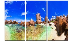 Bright Tropical Beach Panorama - Landscape Photo Metal Wall Art