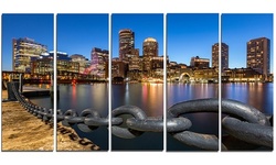 Boston Skyline at Dusk - Cityscape Photo Metal Wall Art