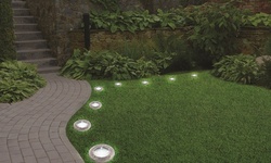 Bell + Howell Solar-Powered LED Garden Disk Lights Set - As Seen On TV