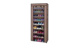 10-Tier Home Nonwoven Vertical Shoe Rack Organizer with Cover 