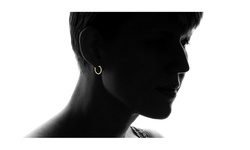 Yellow Gold Plated Sterling Silver  2MM Hoop Earring by sevil