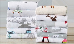 Soft Printed 100% Turkish Cotton Flannel Sheet Set (3- or 4-Piece)