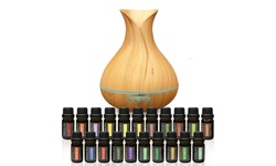 Pure Daily Care Aromatherapy Ultrasonic Diffuser with 20 Essential Plant Oils 