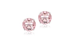 Sterling Silver 2ct Morganite Topaz Stud Earrings, 6mm