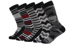 Marino Mens Patterned Dress Socks, Colorful Fun Socks - Cotton - 5 Gift Pack