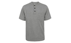 Victory Men's Fortified Cotton Extra Length Single Pocket Crewneck Henley