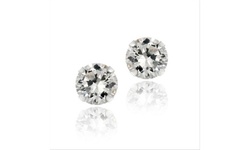 Sterling Silver 2ct White Topaz Stud Earrings, 6mm
