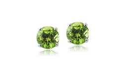 Green August Birthstone Stud Earrings Made with Swarvski Crystals