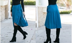 Reflection Midi Tie-Waist Wrap Skirt