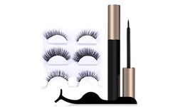Magnetic Eyelash and Magnetic Eyeliner Kit with Reusable 3D Waterproof Eyelashes