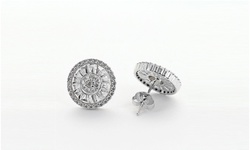 Rhodium ptd Gemstone Stud Earrings by Pori