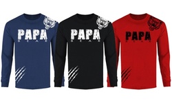 Men's Papa Bear Shoulder Growl Long Sleeve Shirts