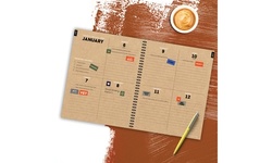Jan 2021-Dec 2021 8.5x11 Kraft Large Weekly Monthly Spiral Planners & Stickers