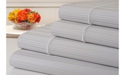 Kathy Ireland Gallery 400 Thread Count 100% Long-Staple Cotton Stripe Sheet Set