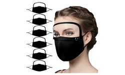 6PCS Adult Reusable Protect Face Mask with Detachable Eyes Shield