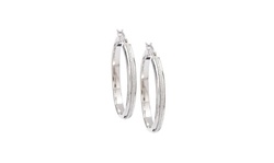 Sterling silver glitter hoop earring ( multiple options )
