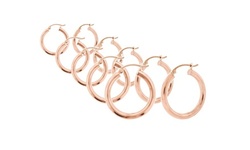 14K Rose Gold High-Polished Hoops