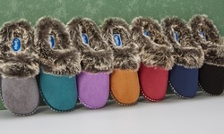 Floopi Women's Indoor Outdoor Aztec Two Tone Fur-Lined Slippers W/Memory Foam