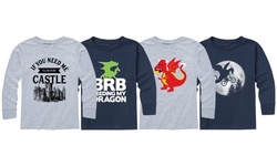Kids Dragons and Knights Long Sleeve Tees (2T-Youth 14)