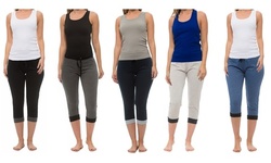 Coco Limon Women's 10 Piece Capri Joggers and Tank Top Set 