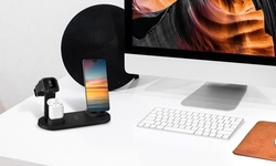 iMounTEK Wireless Charger Dock, 4-in-1, 10W Fast Charging Station, Apple/Samsung