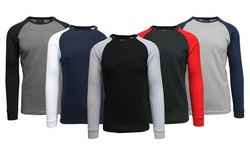 Galaxy By Harvic Men's Waffle-Knit Thermal Raglan Shirt (S-5XL)