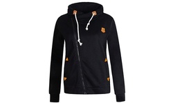 Women's Full Zip-Up Brushed Inner Hoodie Sweatshirt
