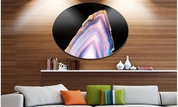 Beautiful Slice of Agate on Black' Large Abstract Metal Artwork