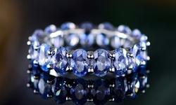 Oval-cut Tazanite on  Sterling Silver Ring 