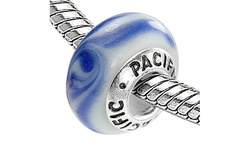 Sterling Silver 'Paella' Murano-style Glass Bead