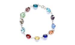 Solid Sterling Silver Crystal Evil Eye Bracelets