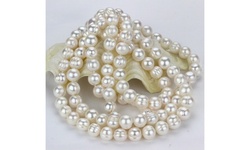 36" White Freshwater Pearl Endless Necklace