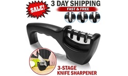 KNIFE SHARPENER Kitchen Knives Blade Sharpening Tool 3 Stage Handheld System NEW