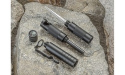 5 in 1 Compact Survival Tool Compass, Punch, Striker, Flint, Whistle