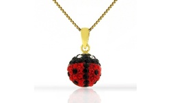 Kids' 14K Crystal Ladybug Pendant