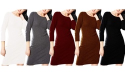  Luxurious Warm & Soft Cashmere Wool Bodycon Sweater Dress