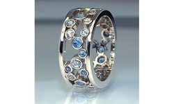 Women's 925 Sterling Silver White Diamond Elegant Vine Ring