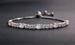 Fiery Opal Tennis Bracelet With Swarovski Crystals by Nina & Grace