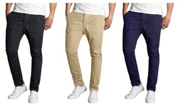 2-Pack Galaxy By Harvic Men's Slim-Fit Cotton Chino Pants (30-42)