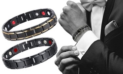 Copper Alloy Magnetic Healthy Care Stone Therapeutic Energy Healing Bracelet