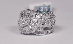 Women Chic 925 Sterling Silver Natural Gemstone Criss Cross Wedding Ring