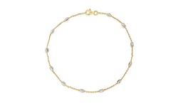 Italian Sterling Silver 10" Station Anklets