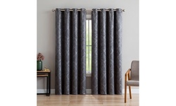 Evelyn Embossed Thermal Weaved Blackout Grommet Premium Drapery Curtains 