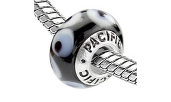 Sterling Silver 'Passion' Murano-style Glass Bead